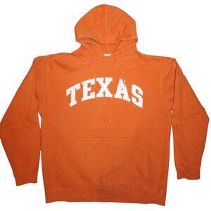 Vintage Texas Longhorns Burnt Orange Red Oak Pullover Hoodie Sweatshirt Large